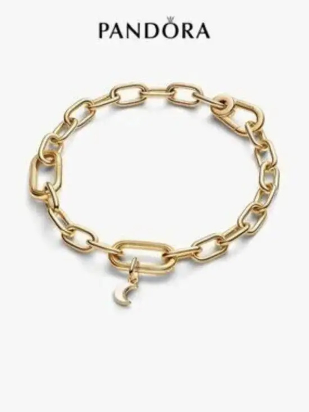 Pandora ME Gold Link Bracelet Moon Dangle Charm